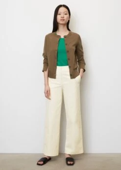 Marc O'Polo Fine Knit Cardigan In A Regular Fit Made Of Cotton/linen Slub Yarn