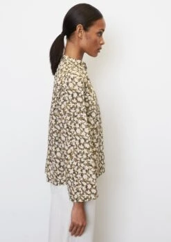 Marc O'Polo V-neck Blouse With An All-over Print Made Of Paper Touch Poplin -Marc O'Polo Verkäufe e86e70e343ca826675cd1aaf505b4b87