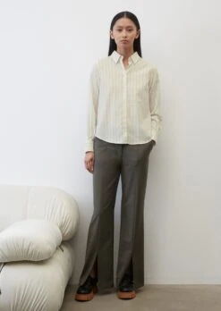 Marc O'Polo Striped Blouse In A Slim Fit Made Of A Soft Organic Cotton Twill