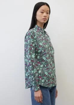 Marc O'Polo Flared Blouse With Allover Print Made Of Paper Touch Poplin -Marc O'Polo Verkäufe f3aaa77905d09d11afdf35c6cbbfc6e3