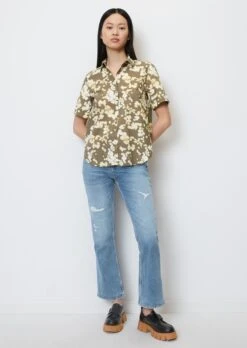 Marc O'Polo Short-sleeved Blouse With All-over Print In Paper Touch Poplin -Marc O'Polo Verkäufe f510ca7fc88393a89094b8f1f51cc3a2