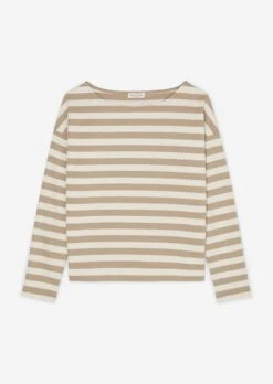 Marc O'Polo Striped Long-sleeved Top Made Of Interlock Jersey -Marc O'Polo Verkäufe fb6267630833a4a00f3c1a680fd6a215